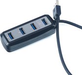 Supersnelle 4 Poorts USB 3.0 Hub / Switch / Splitter / Verdeler - Compatibel Met Windows PC Laptop & Apple Mac - Zwart