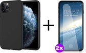 iPhone 11 hoesje incl Screenprotector | Zwart Tpu iphone 11Case | Gehard Beschermglas