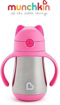 Munchkin Cool cat straw cup pink
