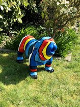 Engelse bulldog bol klein multicollor 41 cm hoog - hond - dog - polyester - polystone - beeld - tuinbeeld - hoogkwalitatieve kunststof - decoratiefiguur - interieur - accessoire -