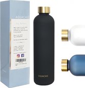 AQUACHIC - 1 Liter Water Fles - Tijdsmarkeringen - Lekvrij en Licht - 1L Tritan Flask - Nederlands merk