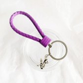 Sleutelhanger - Paars - Skiën - Skistokken - Sport - Hanger - Leer - Roze - Zwart - Geel - Oranje - Rood - Blauw