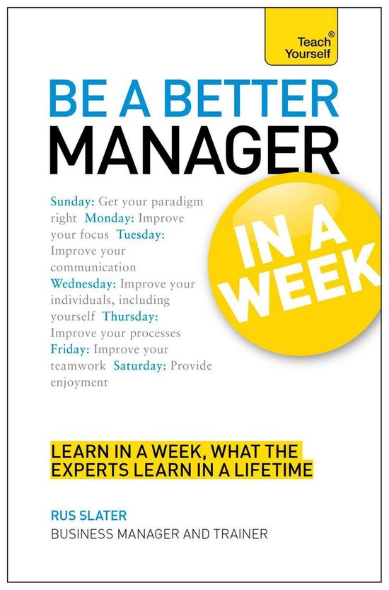 Be a Better Manager in a Week: Teach Yourself eBook ePub - cover