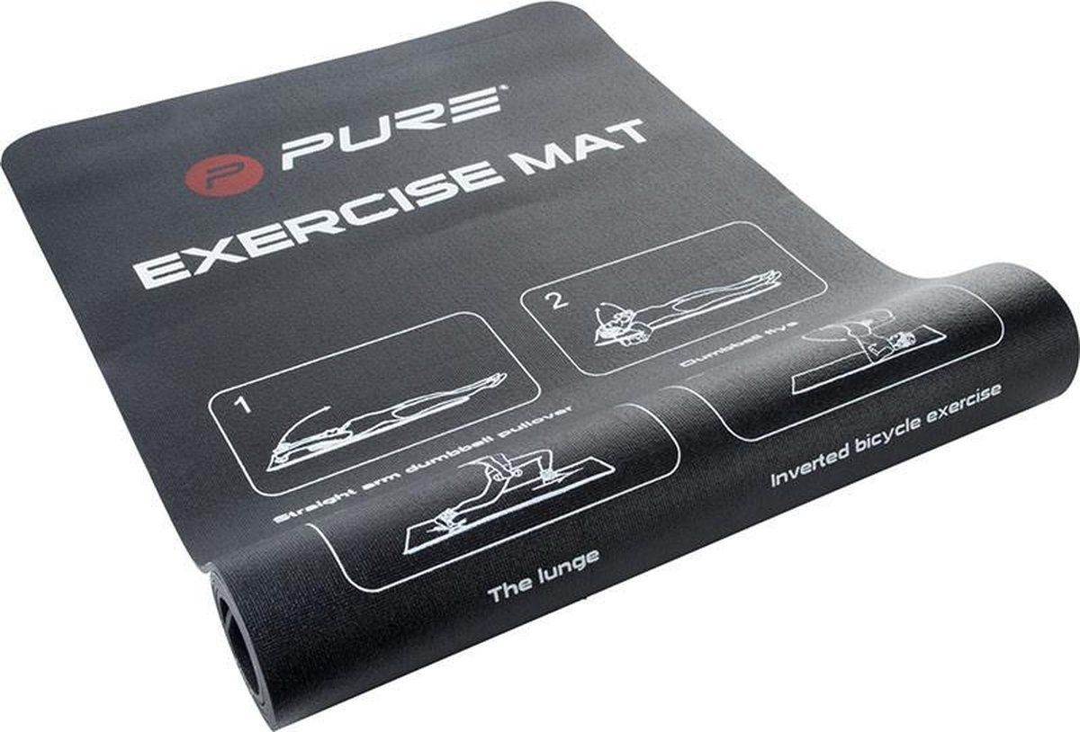 Fitnessmat / Exercise Mat met Oefeningen - 182 x 61 cm