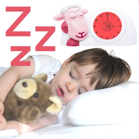 Zazu Sam Roze Slaaptrainer Kinderen met 4 AA Batterijen |Kinderwekker|Nachtlampje Kinderen|Slaap Schaap - Merkloos