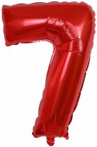 Cijfer ballon - Helium ballon - Verjaardag - Rood - 32 inch - Grote ballon - Nummer 7 - Rode ballon cijfer 7