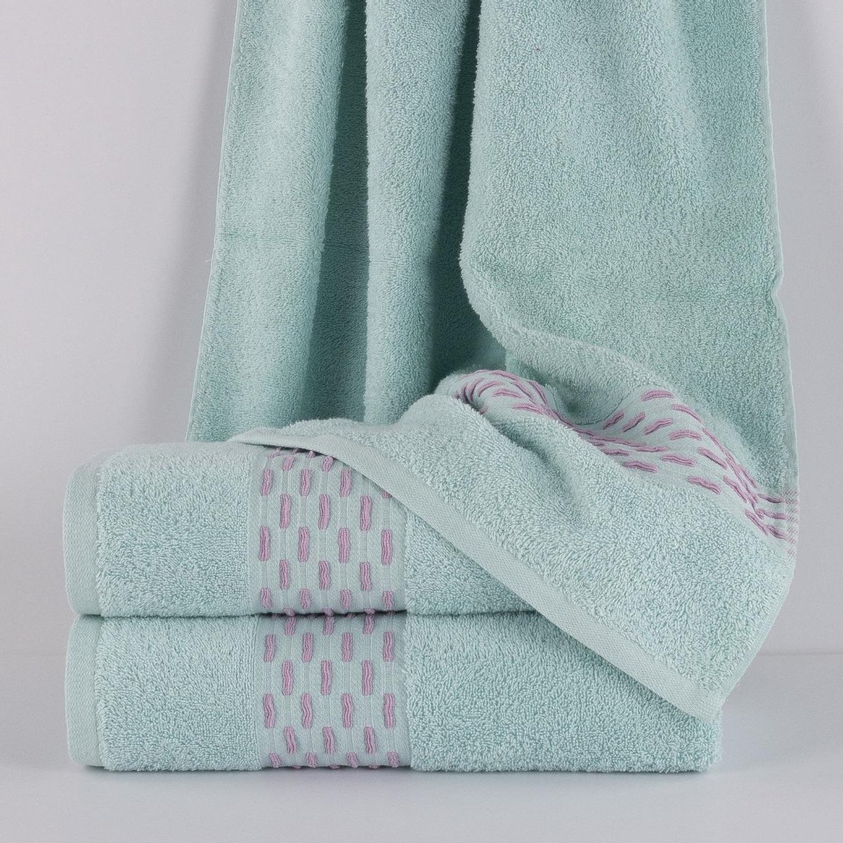 Homéé® badlakens Luxor jacquard aqua 70x140cm - 100% katoen - set van 3 stuks