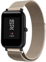 Milanees Smartwatch bandje - Geschikt voor  Xiaomi Amazfit Bip Milanese band - champagne - Strap-it Horlogeband / Polsband / Armband