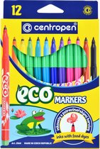 Centropen Eco Stiften 12 kleuren uitwasbaar met voedselkleurstof - nr. 2560