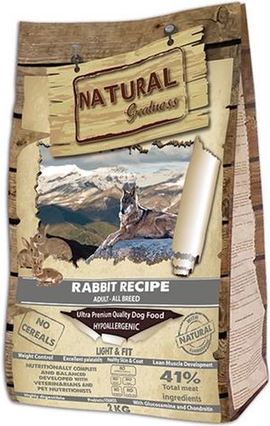 Natural Greatness - Rabbit Light & Fit Recipe Hondenvoer