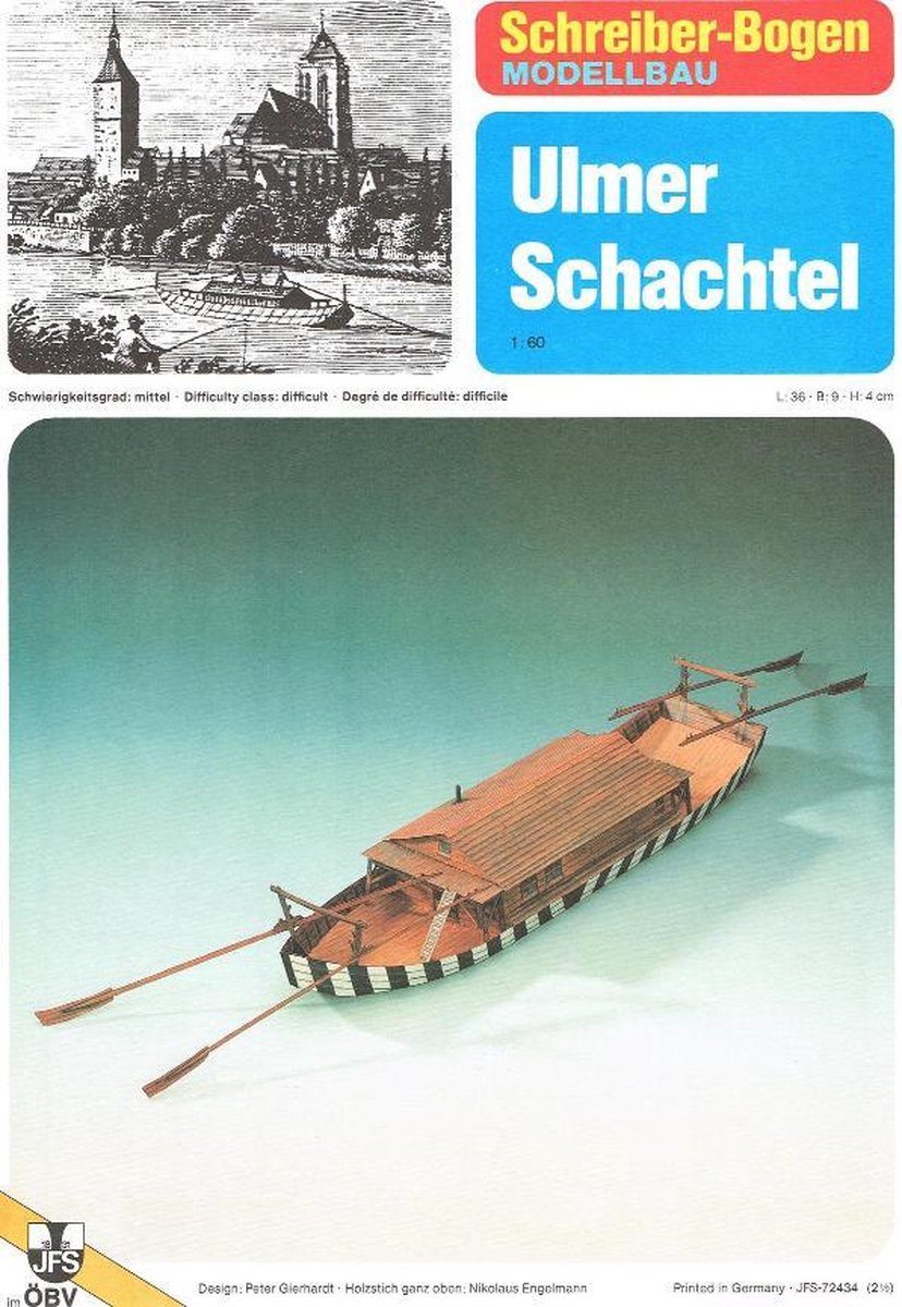 Kartonnen bouwplaat Ulmer Schachtel schaal 1:60