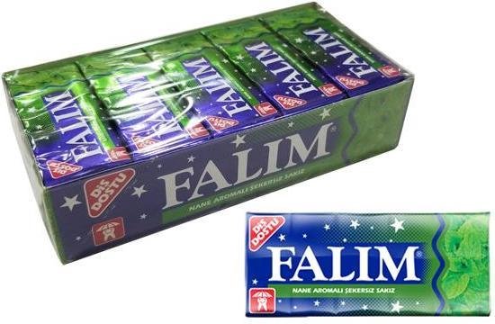 Falim Saveur Menthe Chewing Gum 20 x 5 pièces (100 pièces Chewing Gum Sans  Sucre)