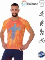 Brubeck Athletic - Airbalance Hardloopshirt / Sportshirt Heren - Oranje - S