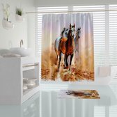 Zethome Horses- Douchegordijn - Waterdicht - 180x200 cm - Polyester - Badkamer Gordijn - Shower Curtain - Sneldrogend - Anti Schimmel - Wasbaar