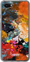 6F hoesje - geschikt voor Google Pixel 3a -  Transparant TPU Case - Colourful Palette #ffffff