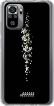 6F hoesje - geschikt voor Xiaomi Redmi Note 10S -  Transparant TPU Case - White flowers in the dark #ffffff