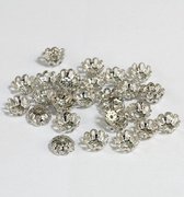 sieraden onderdeel - kralenkapjes platinum 8mm