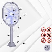 The Sun God | 2-in-1 Elektrische Vliegenmepper met Handsfree Standaard | Muggenlamp Raquet | Elektrische Muggen Vanger | USB Oplaadbare