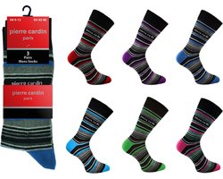 Pierre Cardin - Sokken Heren 43 46 - 12 paar - Gekleurde Strepen - Hoge Heren Sokken - Herensokken Maat 43 46