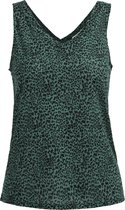 WE Fashion Dames linnen singlet met panterdessin