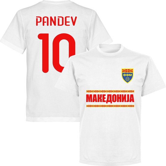 Noord Macedonië Pandev Team T-Shirt - Wit - 5XL