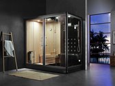 Mawialux sauna inclusief stoomcabine - 220x120x220cm - Glans zwart - Pico