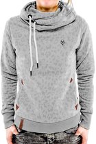 Hoodie met rits dames - Grijs Roze - Sweater Capuchon - Dameshoodie - S