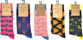 Juleeze  5 paar sokken met leuke print Maat 39-41