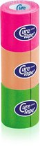 Voordeelset CureTape Sports - 3 rollen: Pink-beige-lime (kinesiotape - sporttape)