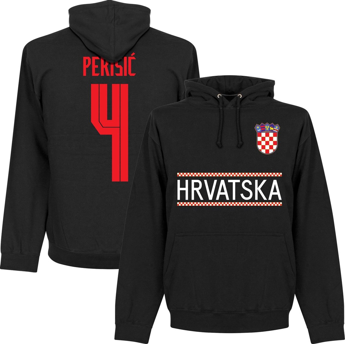 Kroatië Perisic 4 Team Hoodie 2021-2022 - Zwart - Kinderen - 116