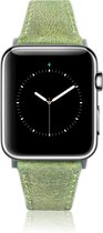 Leren Bandje Apple Watch - Slim Design - Moss Groen - 38/40/41mm - Black Connectors - Oblac®