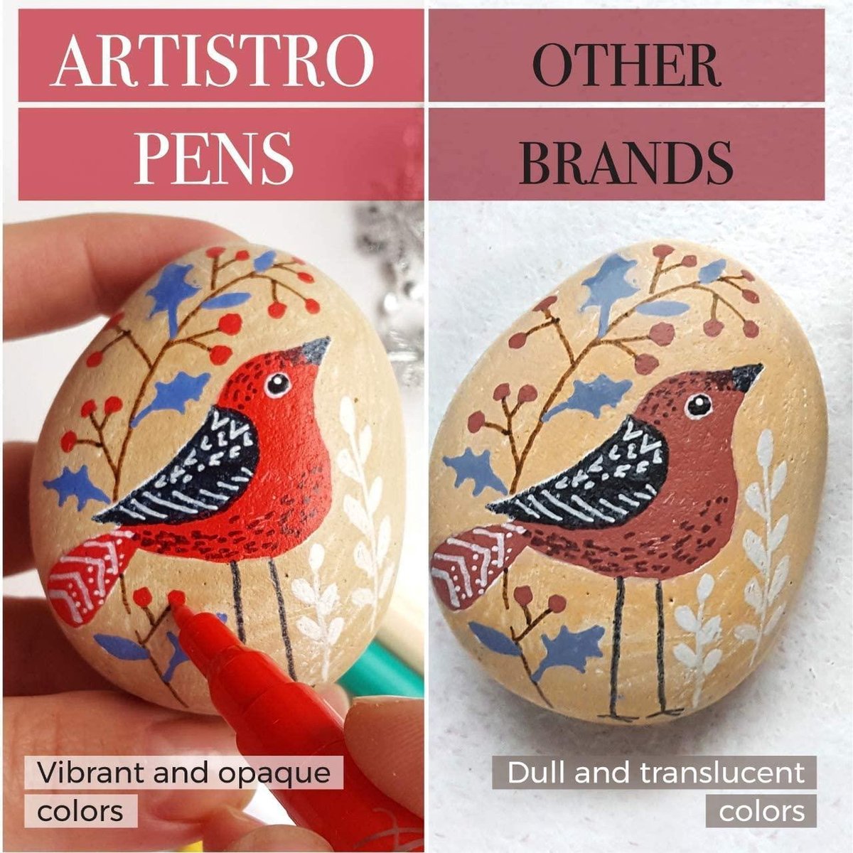 42 Couleurs Artistro marqueur Acrylique stylos acryliques Marqueurs Peinture 