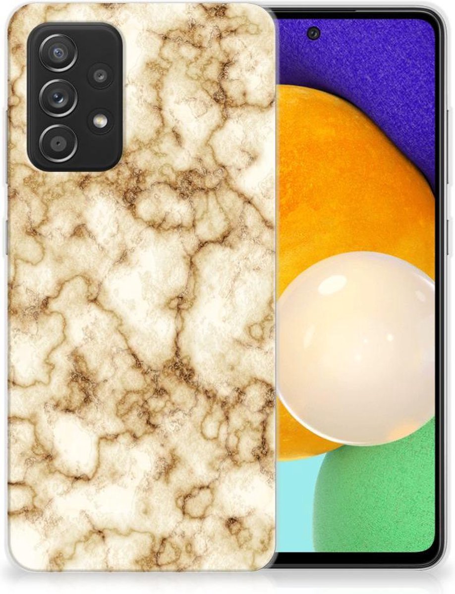Samsung Galaxy A52 (5G/4G) TPU Siliconen Hoesje Marmer Goud
