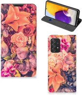 Telefoon Hoesje Cadeau voor Moeder Geschikt voor Samsung Galaxy A72 (5G/4G) Flipcase Bosje Bloemen