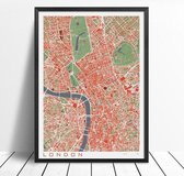 Classic Map Poster London - 50x70cm Canvas - Multi-color