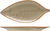Limerick Taupe Apero-bord - Ontbijtbord - Dessertbord - 13x6.1cm - Bladvorm
