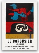 Vintage Le Corbusier Exhibition Poster 1 - 40x60cm Canvas - Multi-color