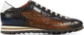 Harris Mannen Leren Crocoprint Lage sneakers / Herenschoenen  Tributo - Bruin - Maat 47