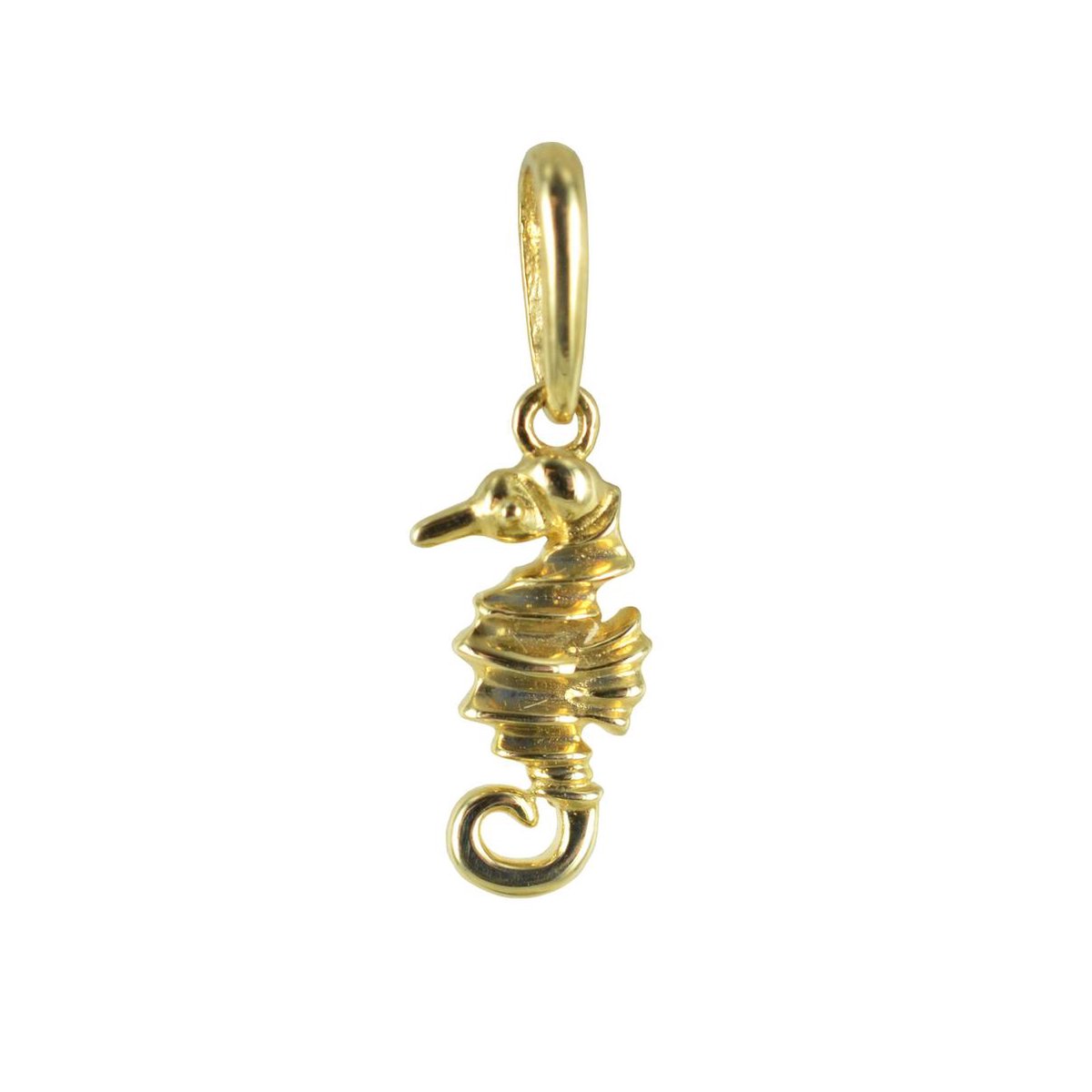 New Bling 9NBSAM-G190681 Gouden Hangertje - Zeepaardje - 11,4 x 5,1 mm - 14 Karaat - Bedel - Goud