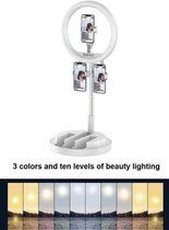Ringlamp 11 inch - 3 positie licht - selfie TikTok Instagram ringlamp  - geïntegreerde vloer LED-licht (wit)‎ - ‎JM03