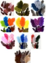 Set van 10 verschillende kleuren Marabou Veren - Totaal 180 Veren
