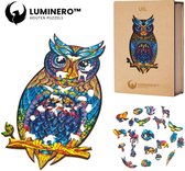 Luminero™  Houten Uil Jigsaw Puzzel - A4 Formaat Jigsaw - Unieke 3D Puzzels - Huisdecoratie - Wooden Puzzle - Volwassenen & Kinderen - Incl. Houten Doos