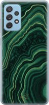 Samsung Galaxy A52 siliconen hoesje - Agate groen - Soft Case Telefoonhoesje - Groen - Print