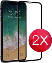 2X Screen protector - Tempered glass - Full Cover - screenprotector voor iPhone XS  -  Glasplaatje voor telefoon - Screen cover - 2 PACK