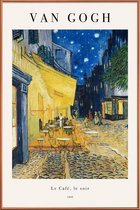 JUNIQE - Poster met kunststof lijst Van Gogh - Caféterras bij nacht
