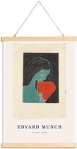 JUNIQE - Posterhanger Munch - The Heart -60x90 /Blauw & Ivoor