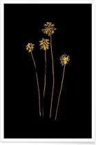 JUNIQE - Poster Palm Silhouettes gouden -20x30 /Goud & Zwart