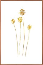 JUNIQE - Poster met kunststof lijst Palm Silhouettes gouden -13x18