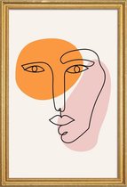 JUNIQE - Poster met houten lijst Envisage -30x45 /Oranje & Roze