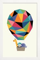JUNIQE - Poster met houten lijst Fly High Together -13x18 /Kleurrijk